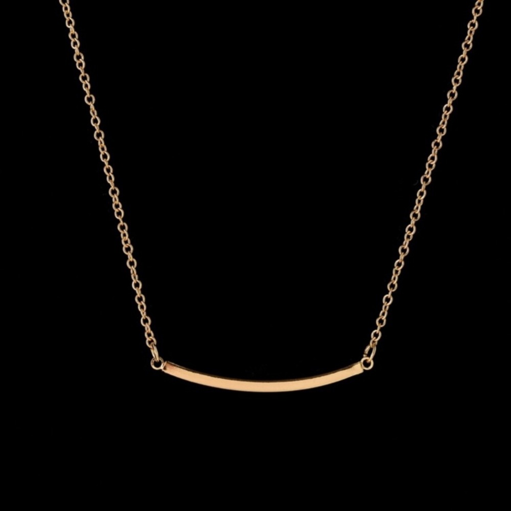 Dainty gold tone bar necklace - Picture 3 of 4